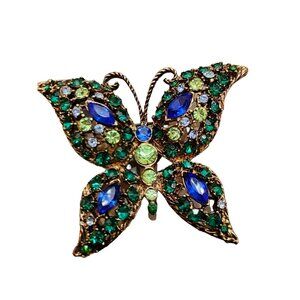 Vintage Rhinestone Butterfly Brooch (A1845)